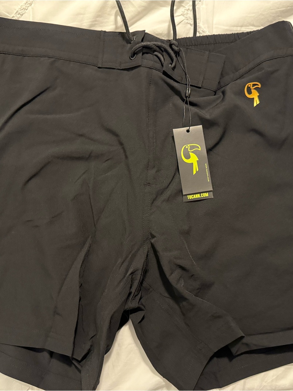 NWT Tucann Men's Black Swim Trunks 5” XXL